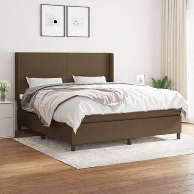 vidaXL 11461.3131284 Boxspring postel s matrací tmavě hnědá textil
