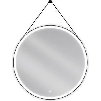 Mexen Reni осветено кръгло огледало за баня, 90 см, LED 6000K, срещу запотяване, черна рамка - 9812-090-090-611-70 (9812-090-090-611-70)