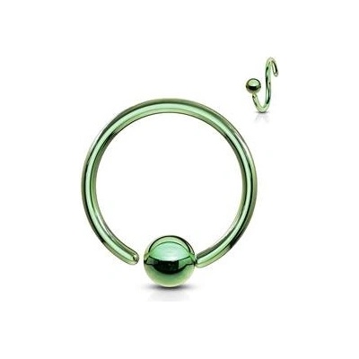 Šperky4U piercing kruh zelený rozměr kulička K1002G-08083