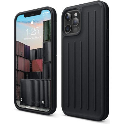 elago Armor Case - удароустойчив силиконов (TPU) калъф за iPhone 12 Pro Max (черен)