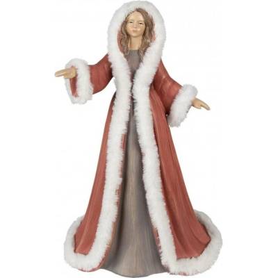 Figurka tančící ženy v kožichu – 40 cm