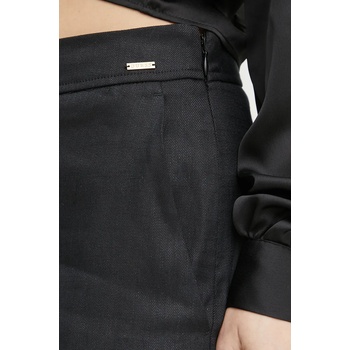 Guess Ленен панталон Guess ISABEAU в черно със стандартна кройка, с висока талия W5GB54 WH5L2 (W5GB54.WH5L2)