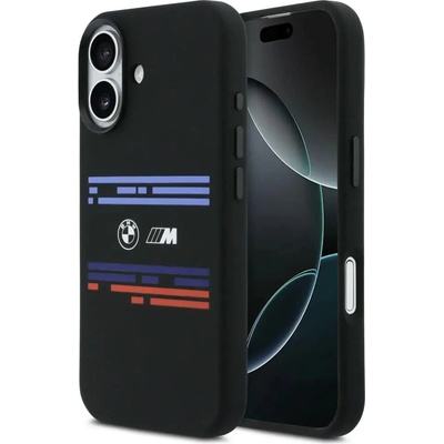 BMW M силиконов хоризонтален калъф MagSafe за iPhone 17 - черен (3666339484521)