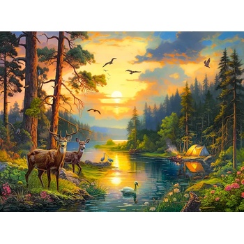 Castorland - Puzzle Sunset over Forest River - 3 000 piese