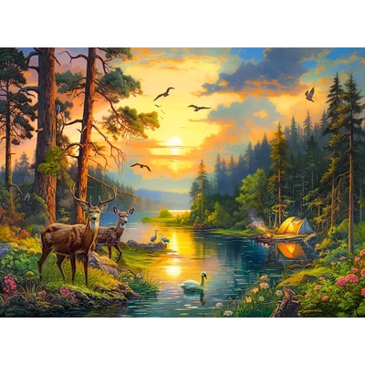 Castorland - Puzzle Sunset over Forest River - 3 000 piese