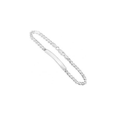 Šperky eshop strieborný náramok s lesklou platničkou retiazka z elipsovitých očiek SP02.27