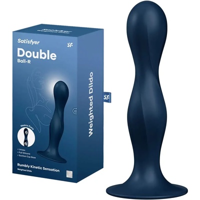 Силиконово дилдо с вградени топчета, 18см. - Double Ball-R Blue (SATISFY452)