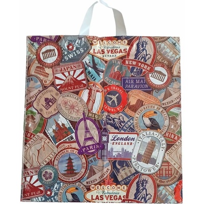 LDPE taška 42+5x47 cm s potlačou Travel 50ks Balenie: 50 ks