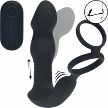 Remote Control Vibrating Thrusting Come-Hither Silicone Prostate Stimulator with Cockring
