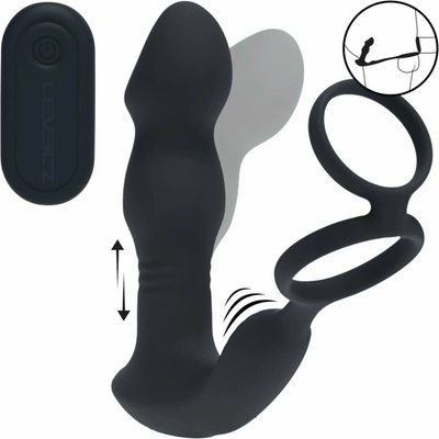 Remote Control Vibrating Thrusting Come-Hither Silicone Prostate Stimulator with Cockring
