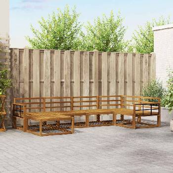 vidaXL Комплект дивани за открито 6 pcs Естествен (3367832)