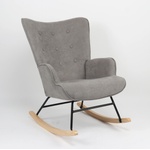 Bogdan Furniture Europe Люлеещ фотьойл eliot сиво/натурално