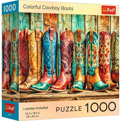 Trefl - Puzzle Colorful Cowboy Boots - 1 000 piese