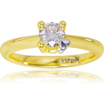 VIPgold Zásnubný prsteň s briliantmi v žltom zlate AA0238z