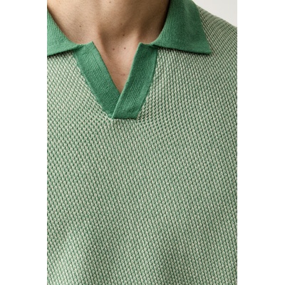 United Colors of Benetton тениска с яка мъжка от памук (10NJK301X)