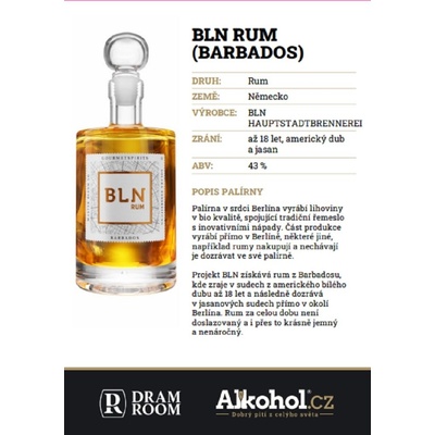 BLN Rum 43% 0,04 l (holá láhev)