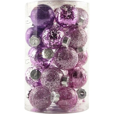 DECOLED Vánoční ozdoby koule plastové fialové průměr 6 cm 25 ks