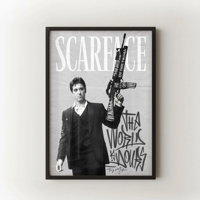 Scarface Velikost: 70x100 cm, Rám: Černý
