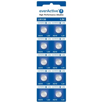 everActive Батерии EverActive AG10 G10 LR1130 LR54 1, 5 V (10 броя) (EVAG10)