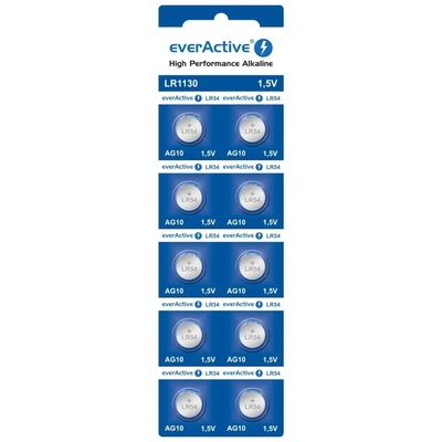 everActive Батерии EverActive AG10 G10 LR1130 LR54 1, 5 V (10 броя) (EVAG10)
