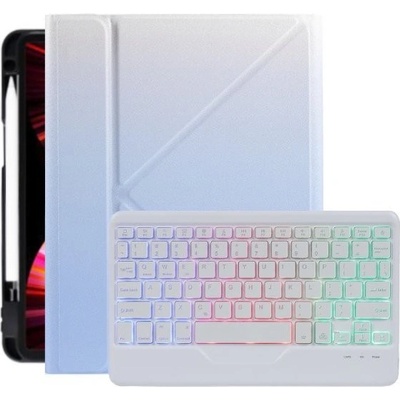 AppleKing puzdro s farebne podsvietenou klávesnicou a priestorom na Apple Pencil pre iPad 10,2" (2019-2021) / Air 3 (2019) / Pro 10,5" - Svetlo modré