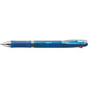 Zebra Химикалка, 0, 24 мм, с бутон, четири цвята, ZEBRA "Clip-on Slim 4C", синя 45972 (45972)