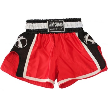 Katsudo Къси панталони за тайландски бокс Katsudo Huricane, червени (Kat_5009.red)