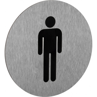 Walteco Symbol "WC-muži", průměr 75mm, nerez, samolepka , 20871