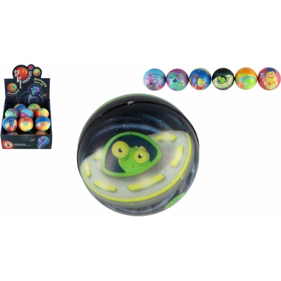 Míček skákací vesmír pěnový 6cm mix barev 18 ks v boxu