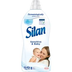 Silan Омекотител за тъкани Silan Sensitive & Baby 76 пранета, 1672 мл