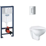 GROHE Rapid SL - Комплект за монтаж на стена, тоалетна чиния, седалка SoftClose и бутон Skate Cosmopolitan, хром SANI11BB2113 (SANI11BB2113)