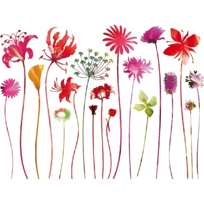 Ag Design AGF00444 samolepící dekorace Red flowers F 0444 Květiny rozměry 65 x 85 cm