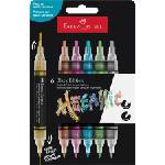 Faber-Castell Комплект маркери за декорация, 1, 0/3, 0 мм, двустранно завършващи, акрилни, FABER-CASTELL "Shake&Paint", 6 различни цвята металик 285517 (285517)