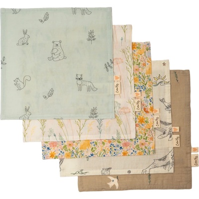 Cotton Hug Комплект детски кърпички Cotton Hug - Многоцветни, 30 х 30 cm, 5 броя (CH090)