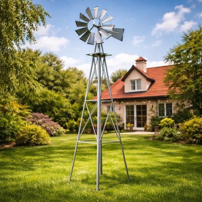 Zahradní větrník 245 cm stříbrno-šedý – Zboží Dáma