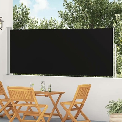 Greatstore Zatahovací boční markýza/zástěna na terasu 120 x 500 cm černá