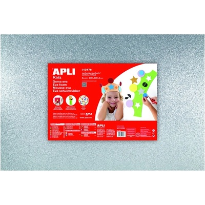 Apli pěnová guma Eva sheets stříbrná třpytivá 40 x 60 cm 5 ks