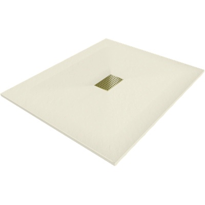 Mexen Hugo правоъгълна душ-корито SMC 120 x 100 см, бежово, маска златна - 42691012-G (42691012-G)