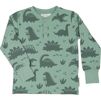 Geggamoja dětské bambusové tričko s dlouhým rukávem Dinosauři