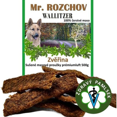 Mr. Rozchov Sušené masové proužky prémiumluft sáčekzvěřina 500 g