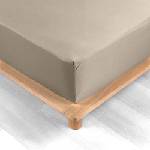 douceur d'intérieur Светлокафяв еластичен чаршаф от памук перкал 160x200 cm Percaline - douceur d'intérieur (1644650)
