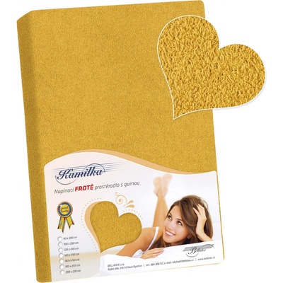 Bellatex Froté prestieradlo Kamilka horčicová 140x200