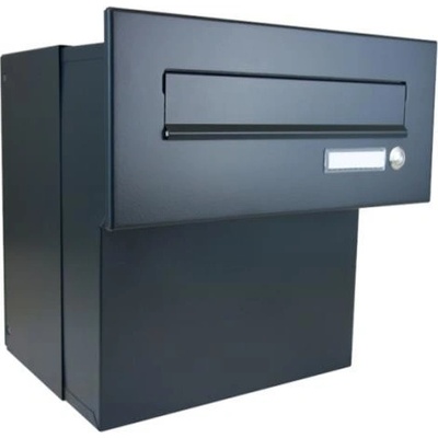 DOLS F-042 ČD-2 RAL7016 - poštová schránka na zamurovanie, s menovkou a zvončekovým tlačidlom, antracit