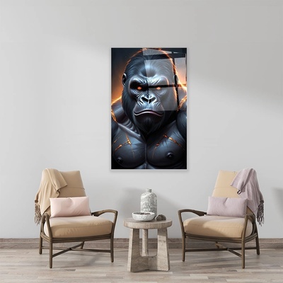 Art gift Стъклено АРТ пано - Мощта на Горилата