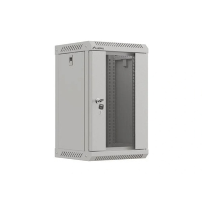 Lanberg Шкаф Lanberg 10" стенен монтаж 9U/300x300 (плоска опаковка) със стъклена врата сив (wf11-3309-10s)
