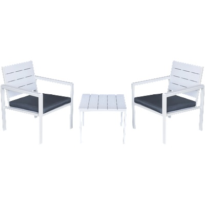 Mira-N Horecano Градински комплект от 3 части plastic wood БЯЛ/АНТРАЦИТ (sf3002-1) (0195381)