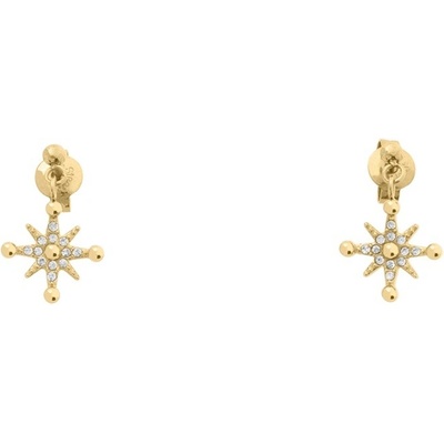 Pierre Lannier Visací pozlacené náušnice s krystaly Persea BJ21A2211