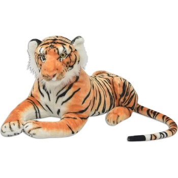 vidaXL Плюшена детска играчка тигър кафява XXL (80163)