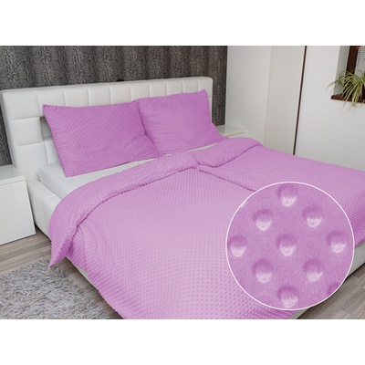 Biante Hrejivé obliečky Minky TOP 3D bodky MKP-053 Fialová lila 140x200 70x90