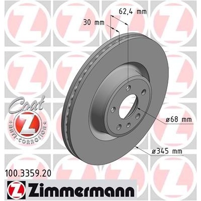 ZIMMERMANN Brzdový kotúč 100335920